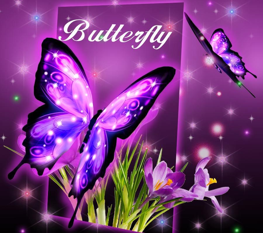 3d Neon Butterfly Theme For Android - Android , HD Wallpaper & Backgrounds