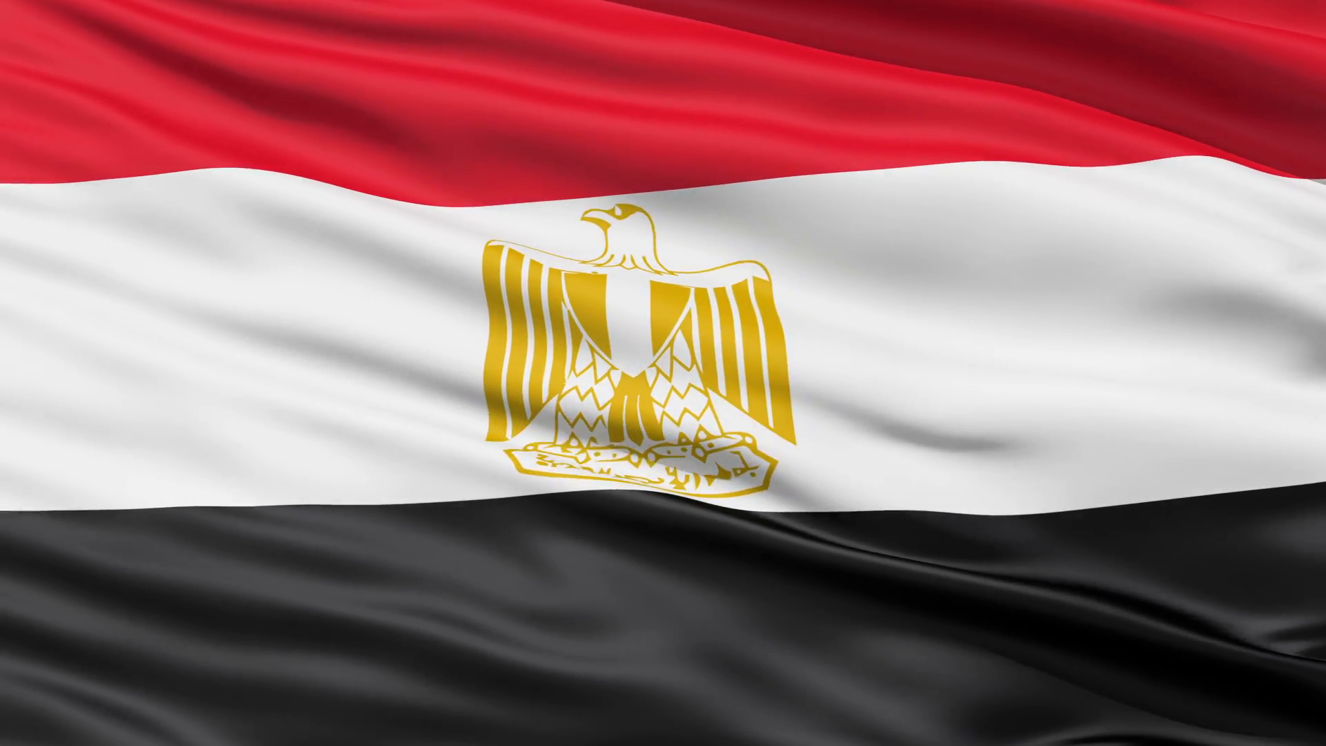Tricolor Waving Flag Of Egypt With The National Emblem - Egypt Flag Waving , HD Wallpaper & Backgrounds