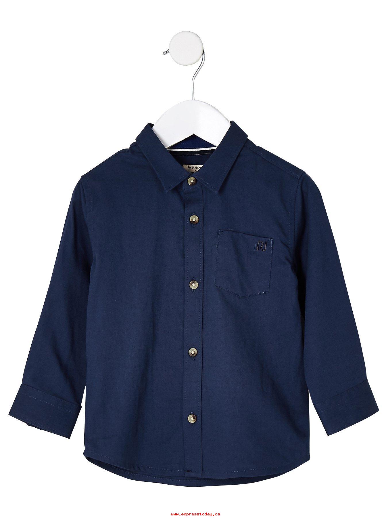 River Island Mini Boys Dark Blue Long Sleeve Shirt - Button , HD Wallpaper & Backgrounds