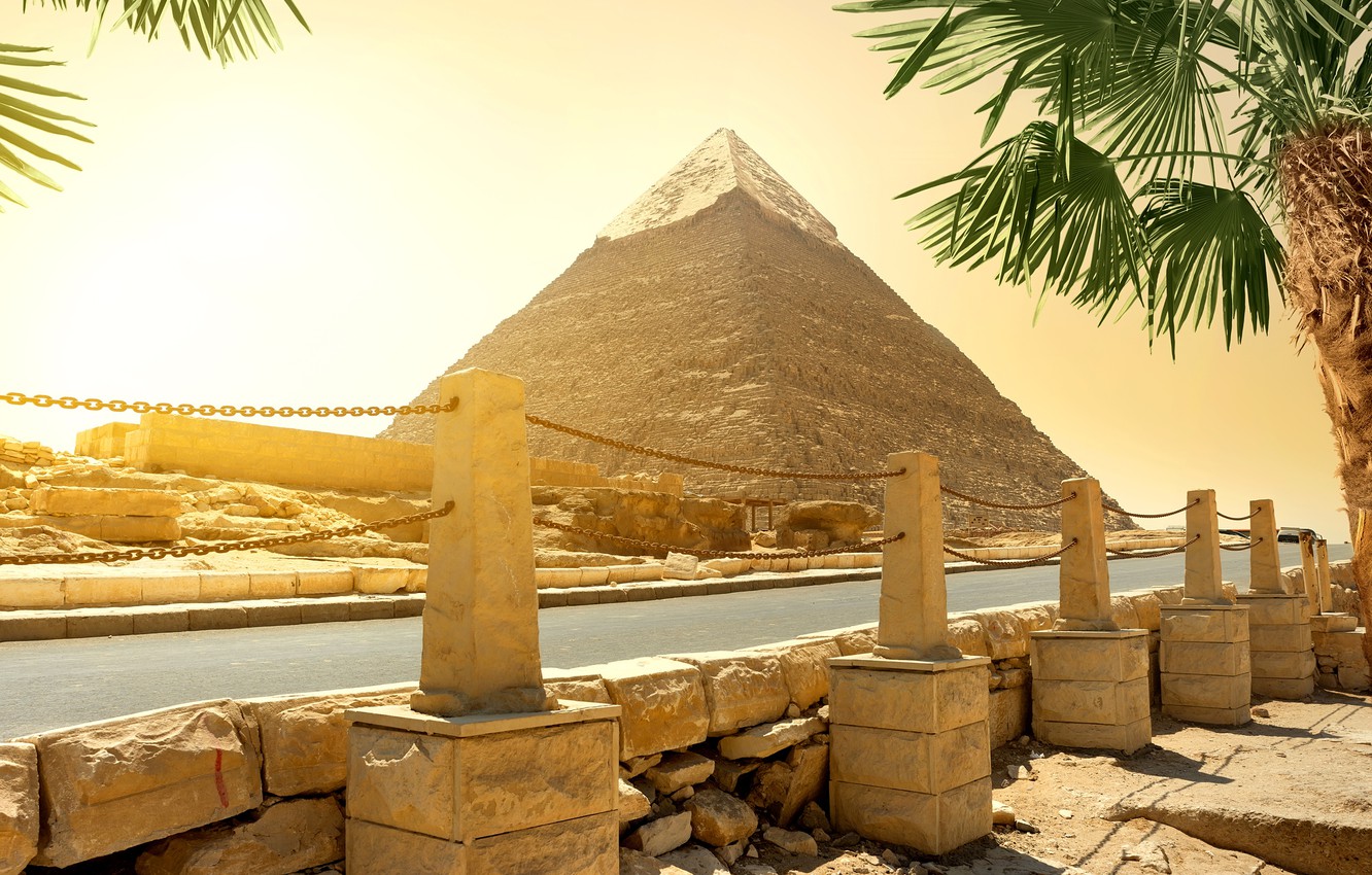 Photo Wallpaper Road, The Sun, Stones, Palm Trees, - Fondos De Pantallas De Egipto , HD Wallpaper & Backgrounds