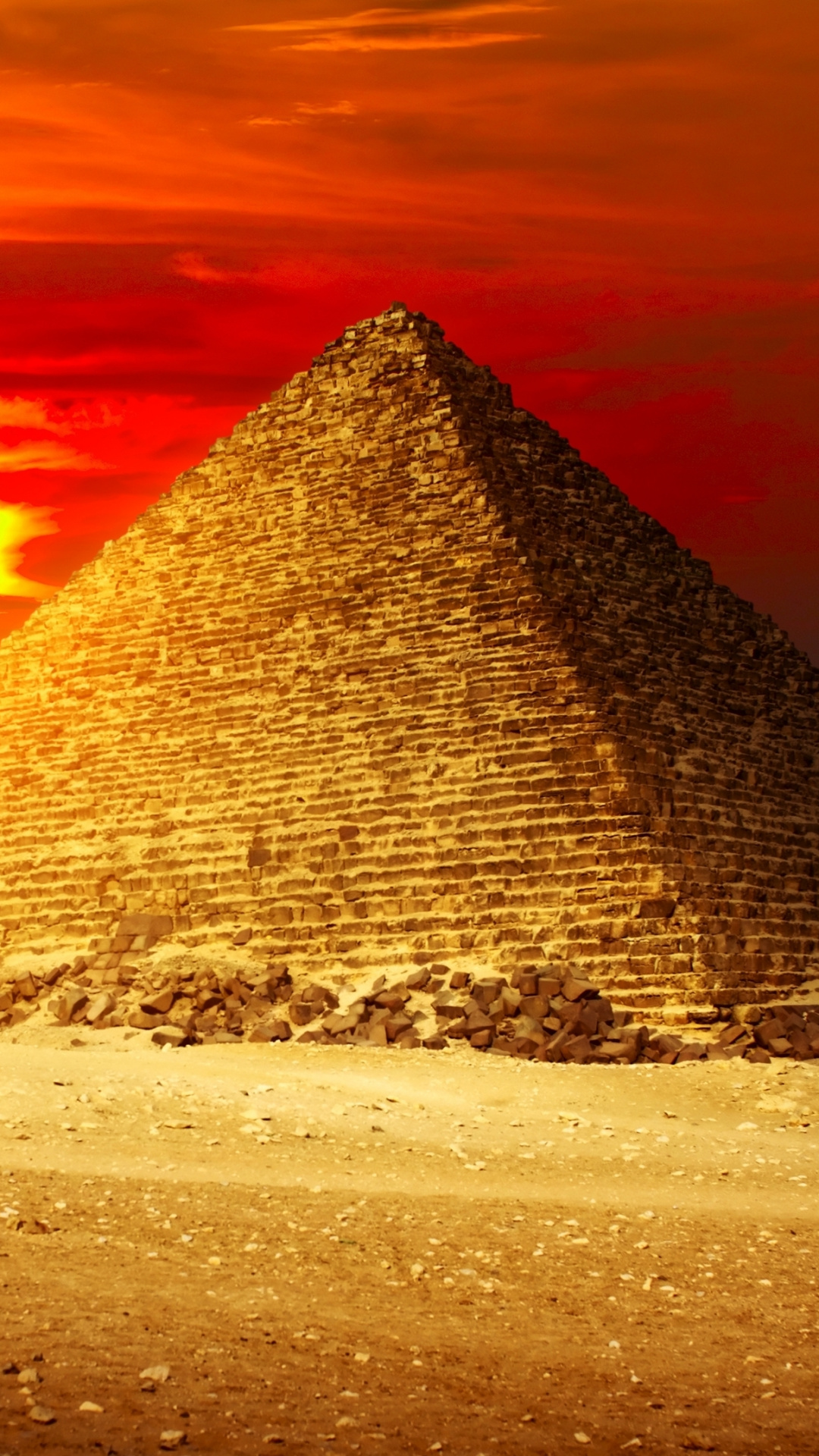 Monument, Sunset, Great Pyramid Of Giza, Sky, Cairo - Sunset Landscape Images Hd , HD Wallpaper & Backgrounds