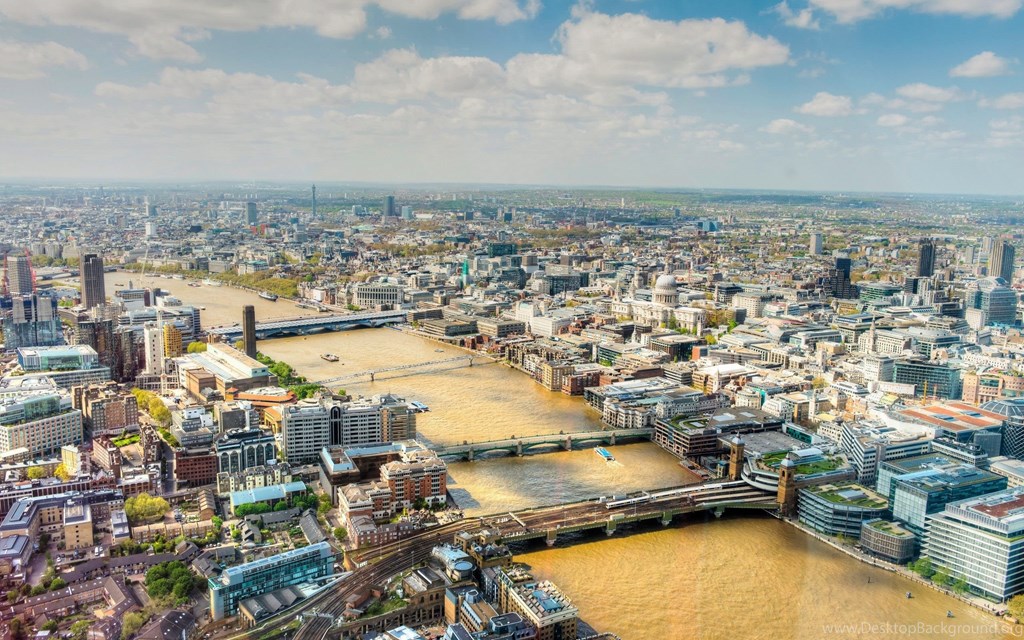 London City River Thames Aerial View Wallpapers Hd - London Thames Aerial View , HD Wallpaper & Backgrounds