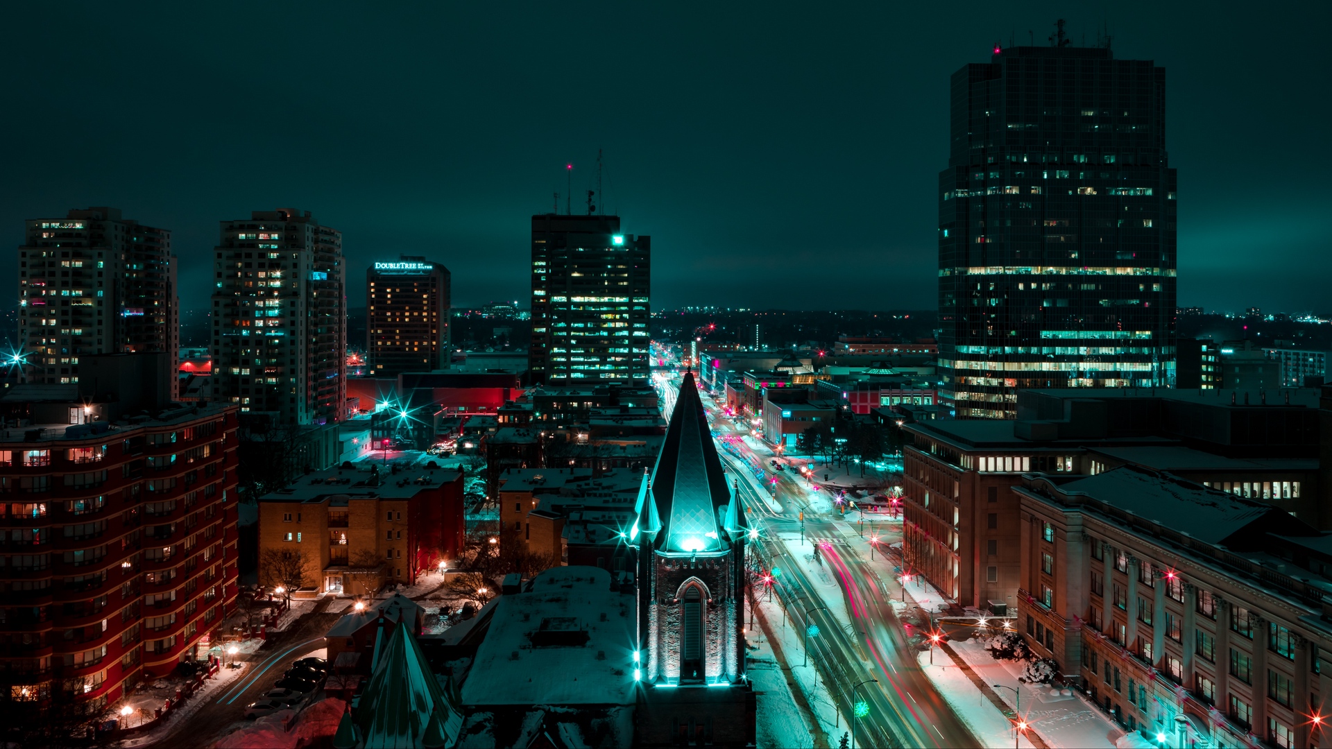 Wallpaper London, Canada, Night City, Buildings - Buffalo Ny At Night , HD Wallpaper & Backgrounds