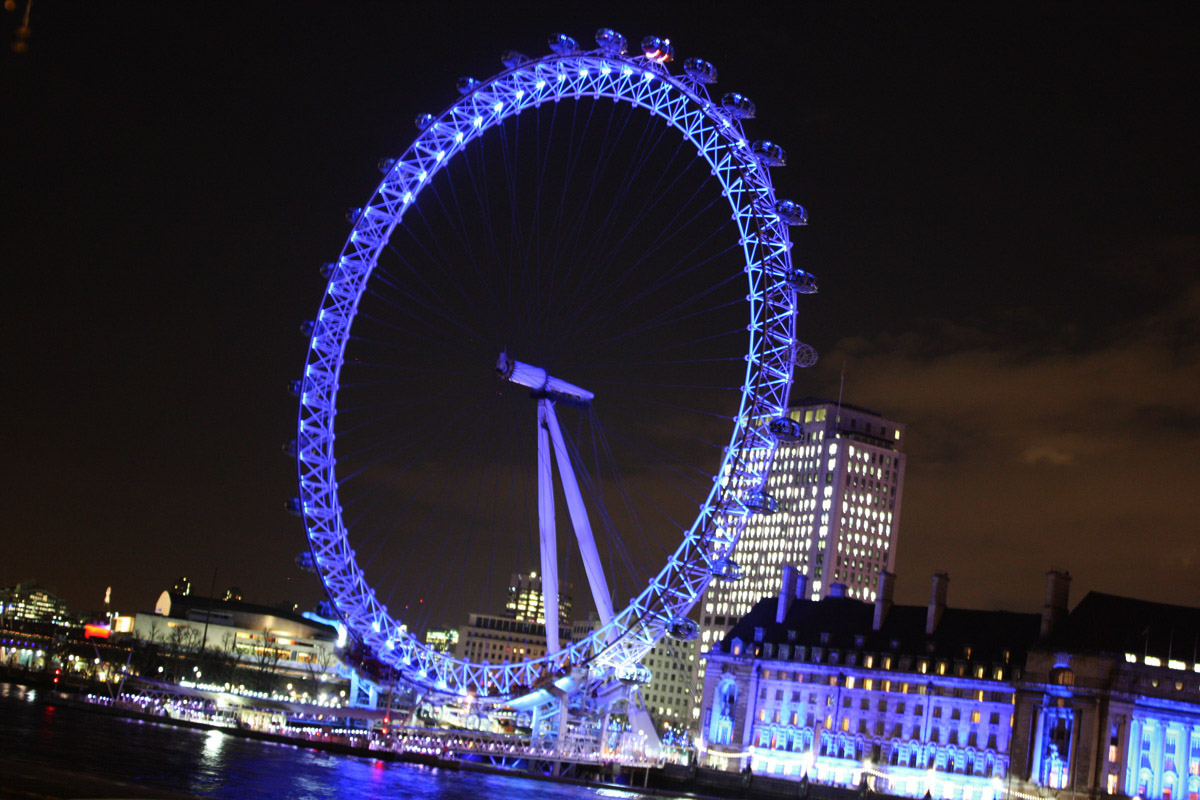 London Eye At Night - London Eye , HD Wallpaper & Backgrounds