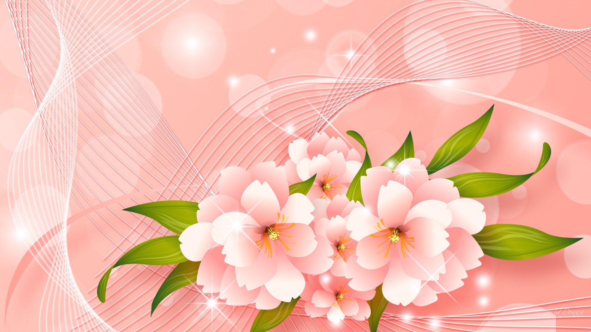 Popular Peach Wallpaperbuy Cheap Peach Wallpaper Lots - Peach Floral Background Hd , HD Wallpaper & Backgrounds