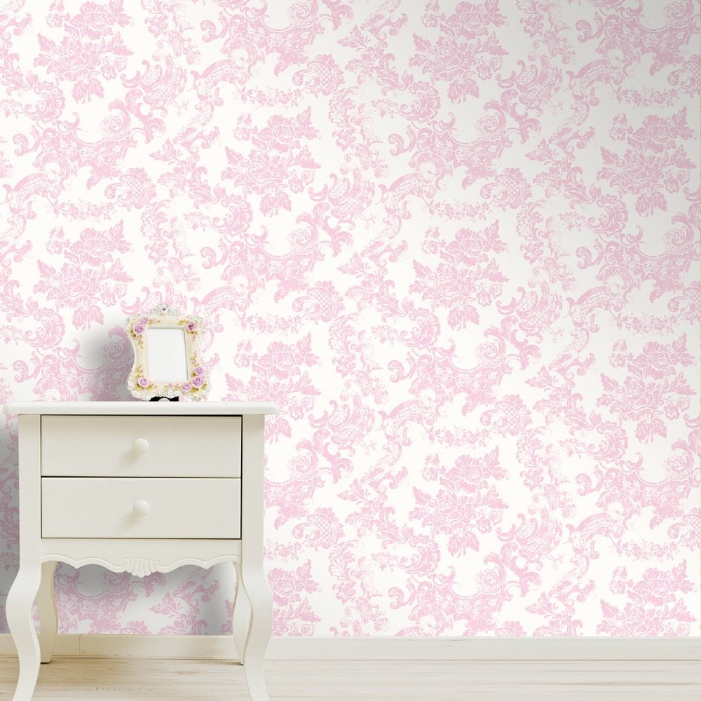 Coloroll Vintage Lace Wallpaper Marshmallow Pink , HD Wallpaper & Backgrounds