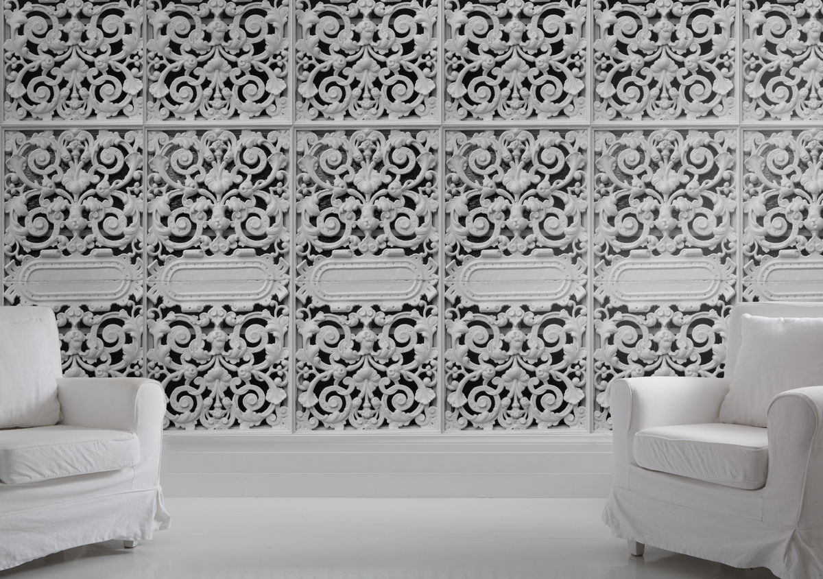 White Cast Iron Lace - White Wallpaper House Design , HD Wallpaper & Backgrounds