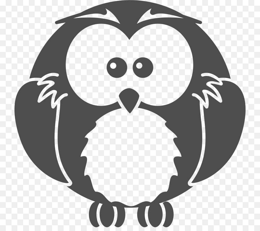 Snowy Owl Clipart Black And White - Cute Owl Black And White Png , HD Wallpaper & Backgrounds