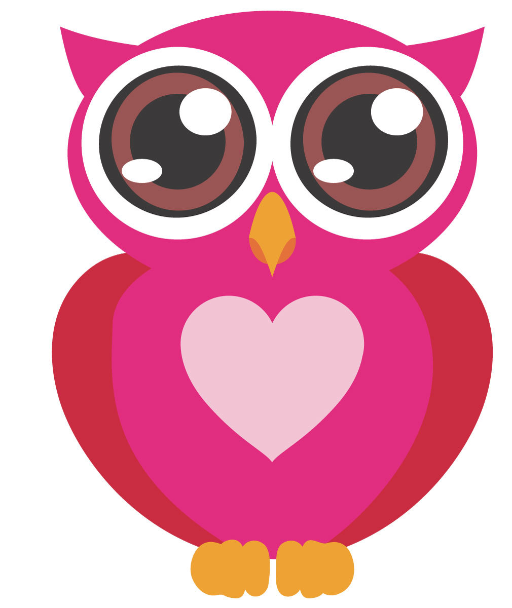 Pink Baby Owl Clipart Free Images - Cute Cartoon Owl With Big Eyes , HD Wallpaper & Backgrounds