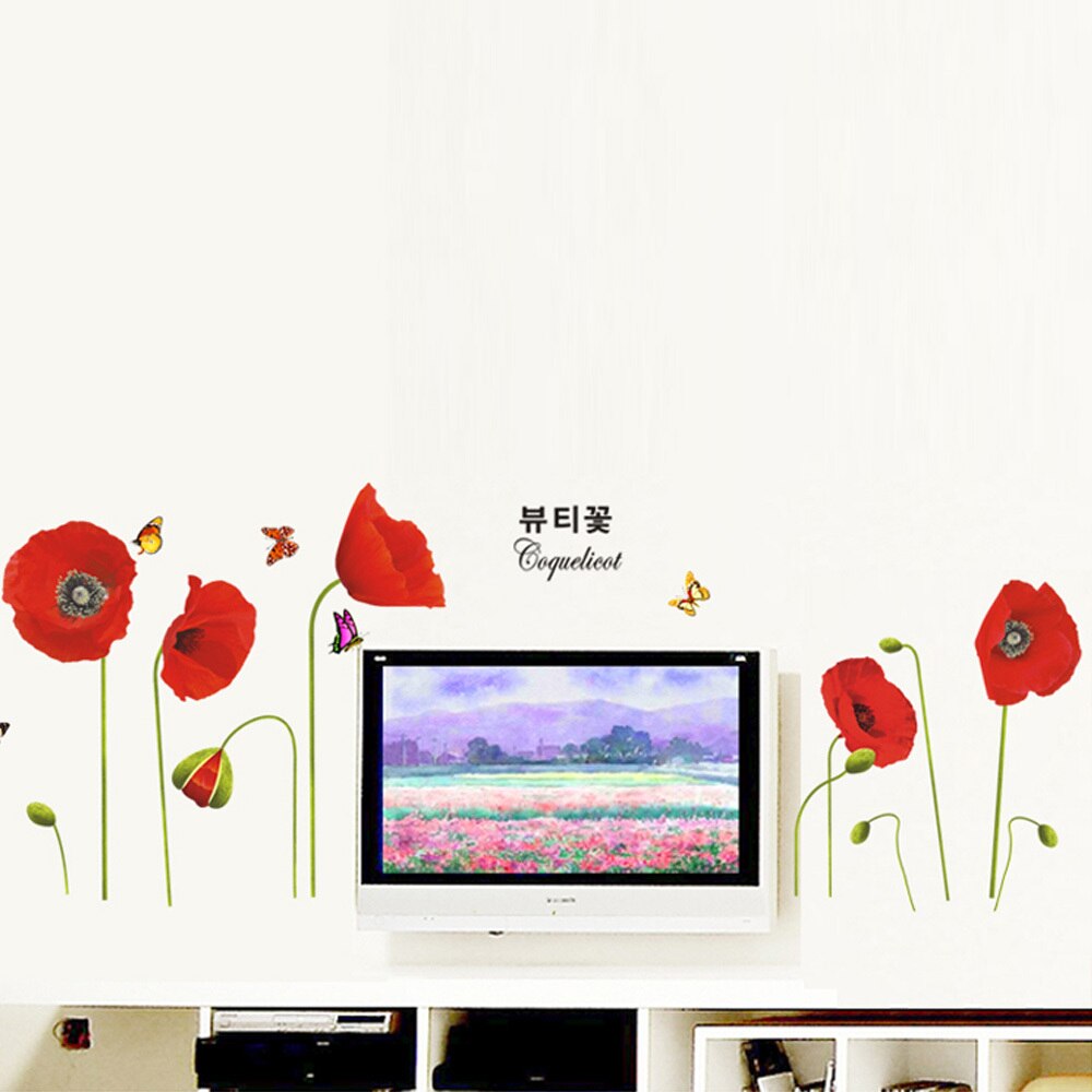 Diy Adesivo De Parede Bright Red Corn Poppy Beautiful - Декор Маки , HD Wallpaper & Backgrounds