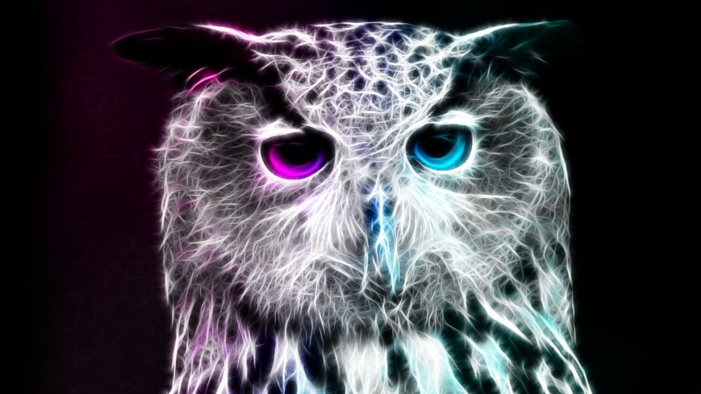 High Definition Widescreen Computer Artwork Colourful - Screech Owl , HD Wallpaper & Backgrounds