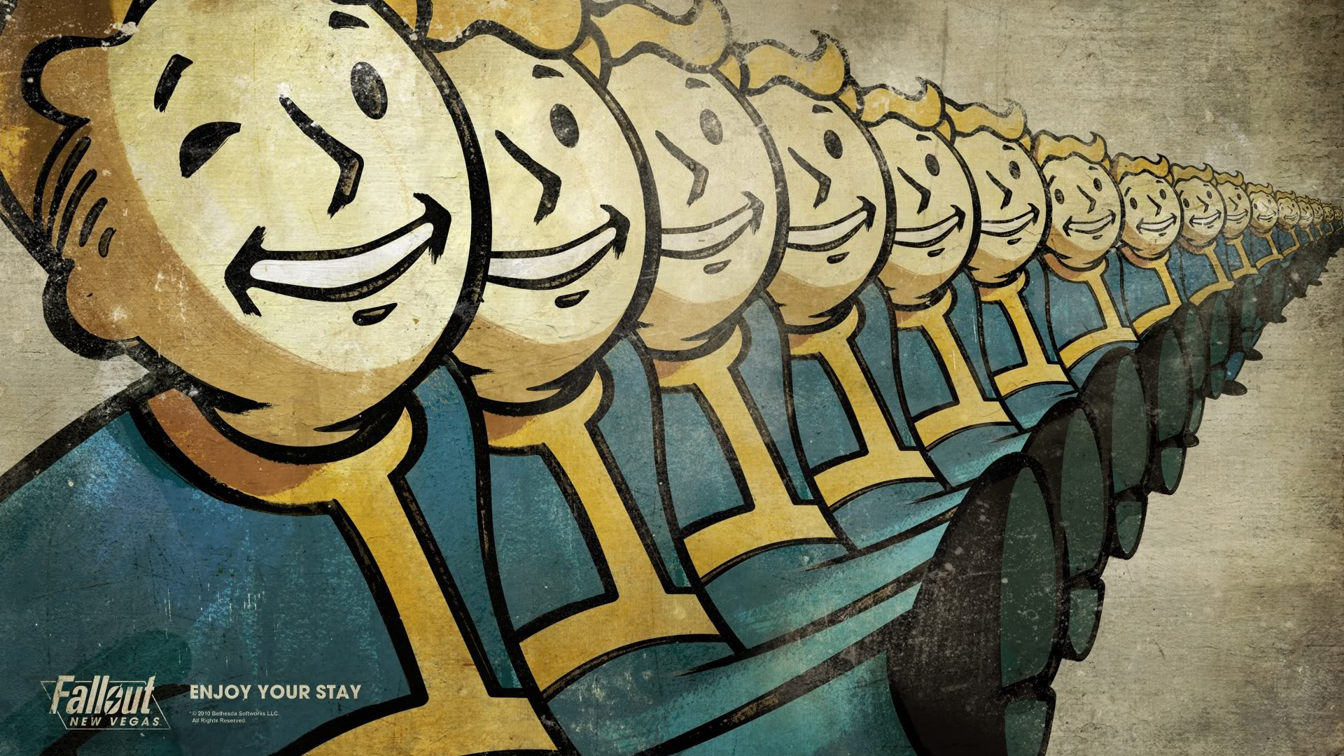 Fallout New Vegas Wallpaper - Fallout Vault Boy Art , HD Wallpaper & Backgrounds