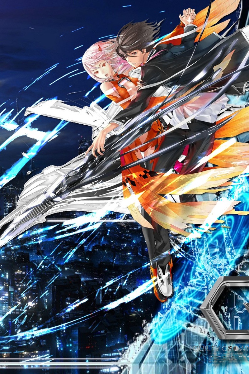 Wallpaper Guilty Crown, Male, Female, Flight, City - Guilty Crown , HD Wallpaper & Backgrounds