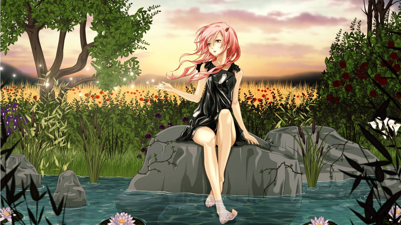 A 2d Fictional Character And Said I'd Rather Spend - Crown Inori Yuzuriha Poster , HD Wallpaper & Backgrounds