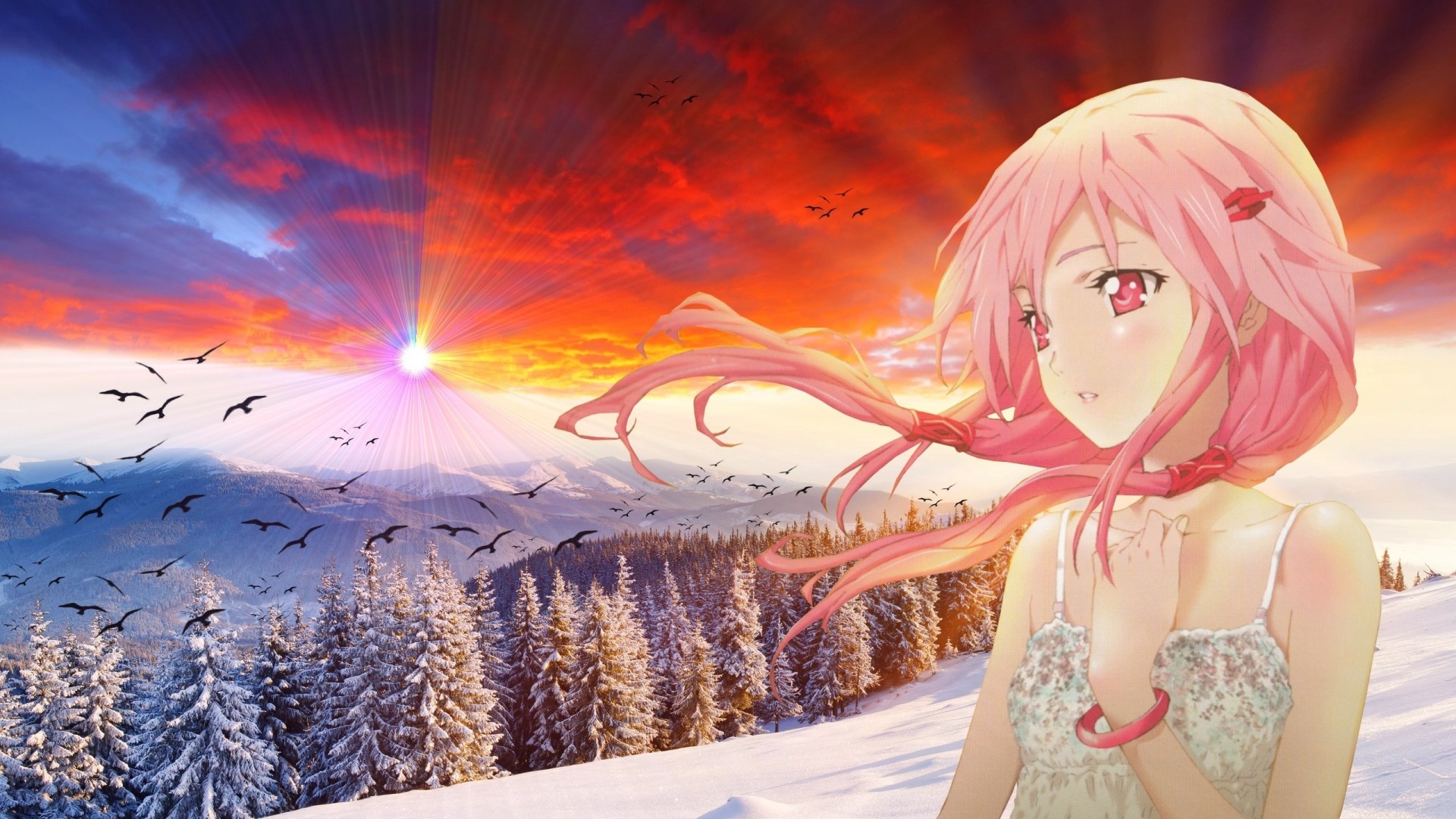 #yuzuriha Inori, #guilty Crown, #pink Hair, #anime, - Inori Yuzuriha Wallpaper Hd , HD Wallpaper & Backgrounds