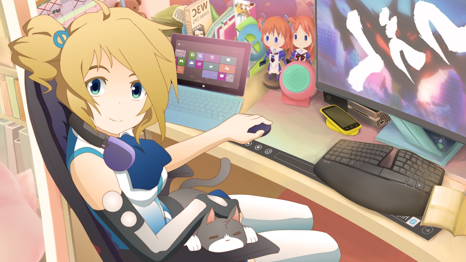 4 - Anime Girl On Internet , HD Wallpaper & Backgrounds