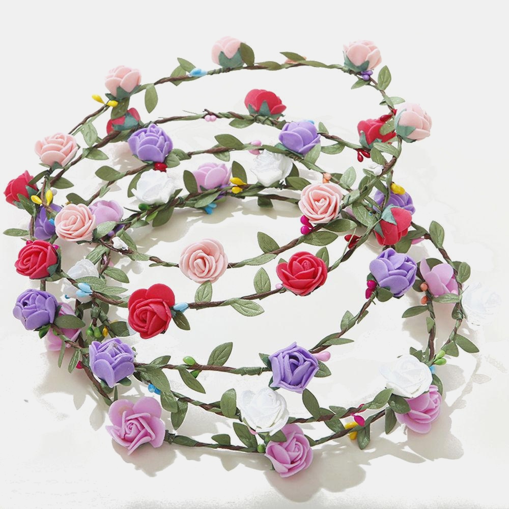2019 Wedding Bride Dress Up Rose Flower Crown Headband - Wreath , HD Wallpaper & Backgrounds
