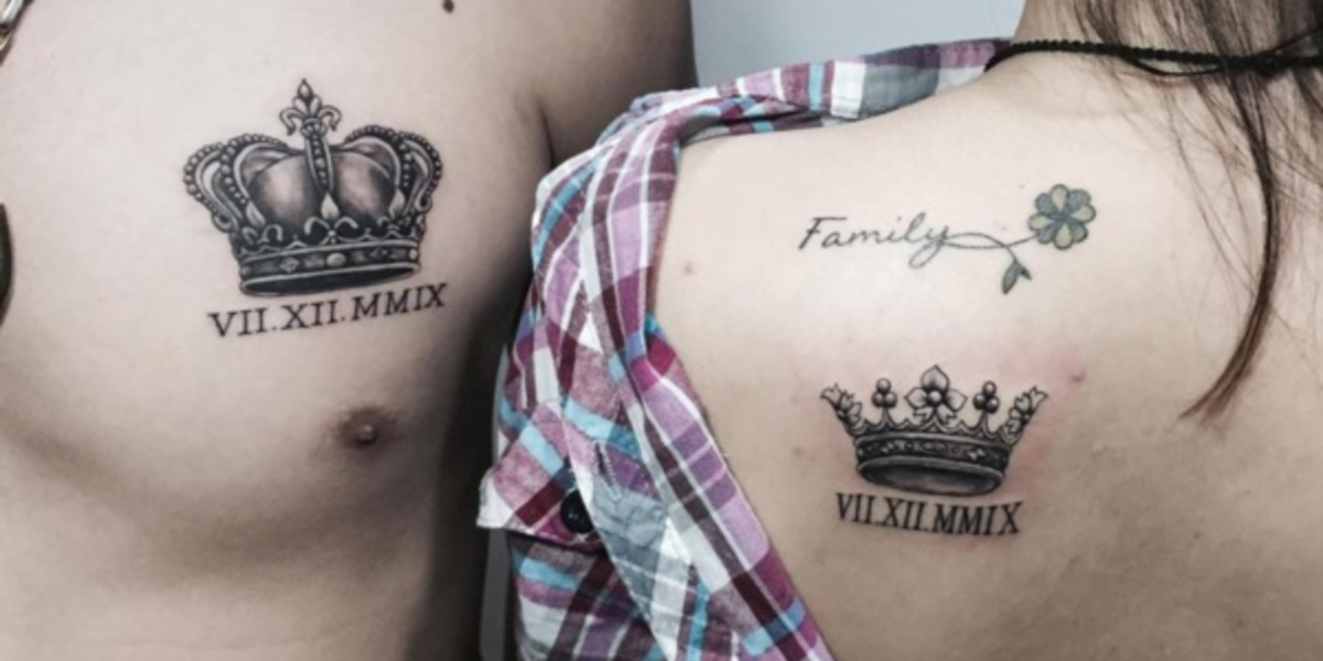 Excelent 130 Royal King And Queen Crown Tattoos For - King And Queen Shoulder Tattoo , HD Wallpaper & Backgrounds