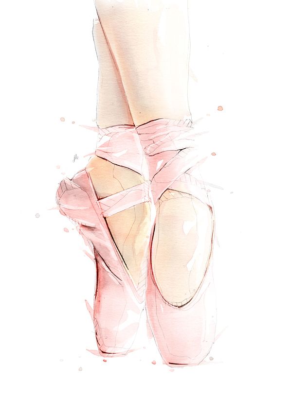 Commissioned By Under Armor - Ballet Shoes Watercolour , HD Wallpaper & Backgrounds