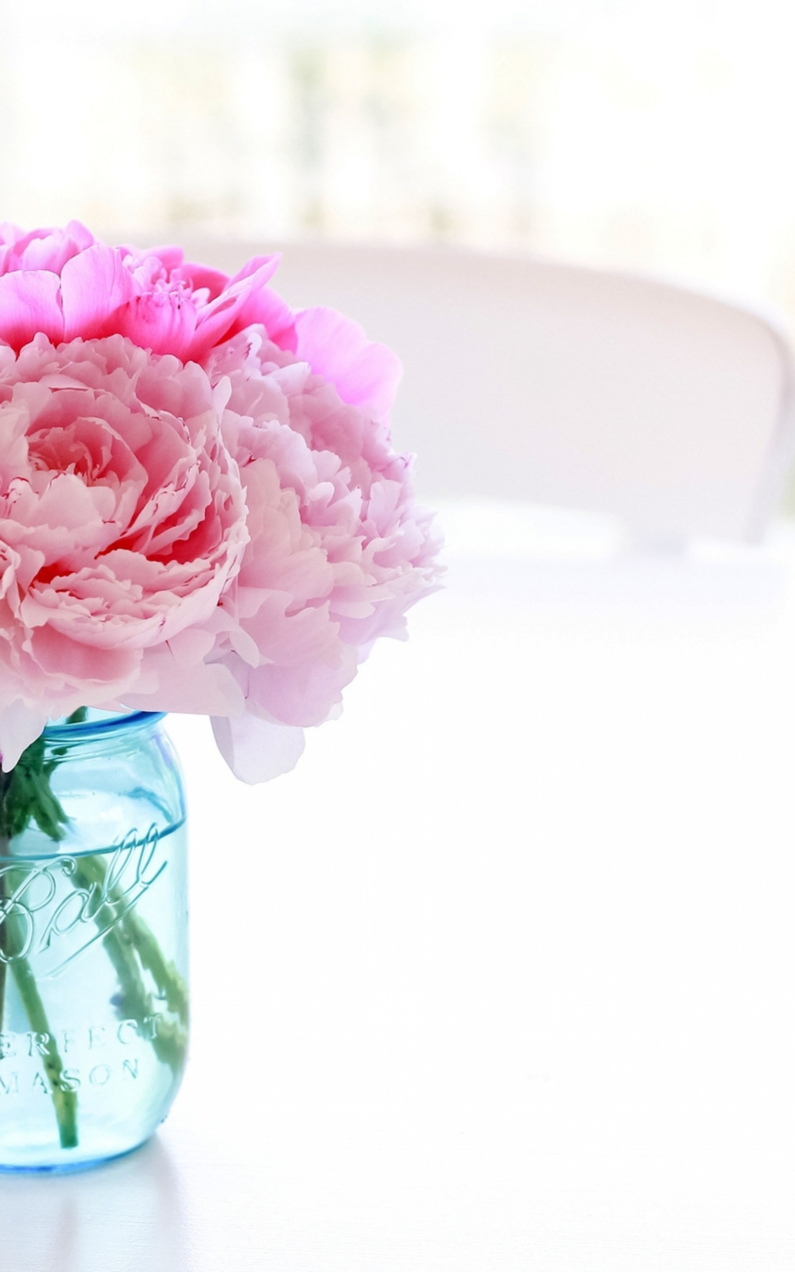 Peonies, Pink Flowers, Vase - Peony Flowers Background In Vase , HD Wallpaper & Backgrounds