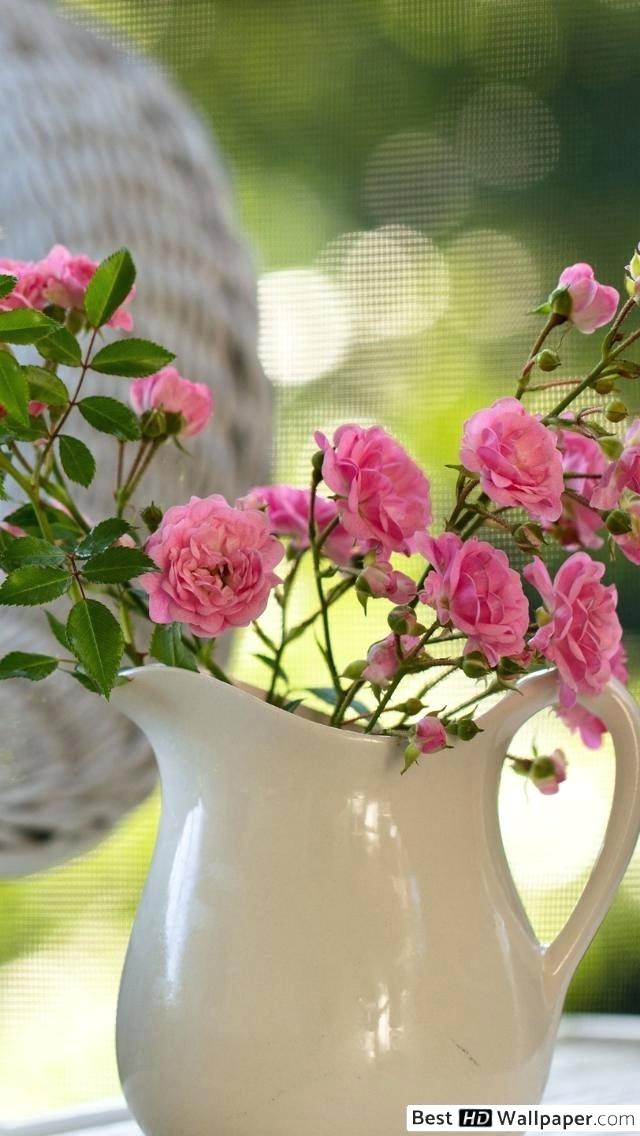 Decorating Styles Defined Pink Roses In The Vase Wallpaper - Imagens De Jarros Flores , HD Wallpaper & Backgrounds