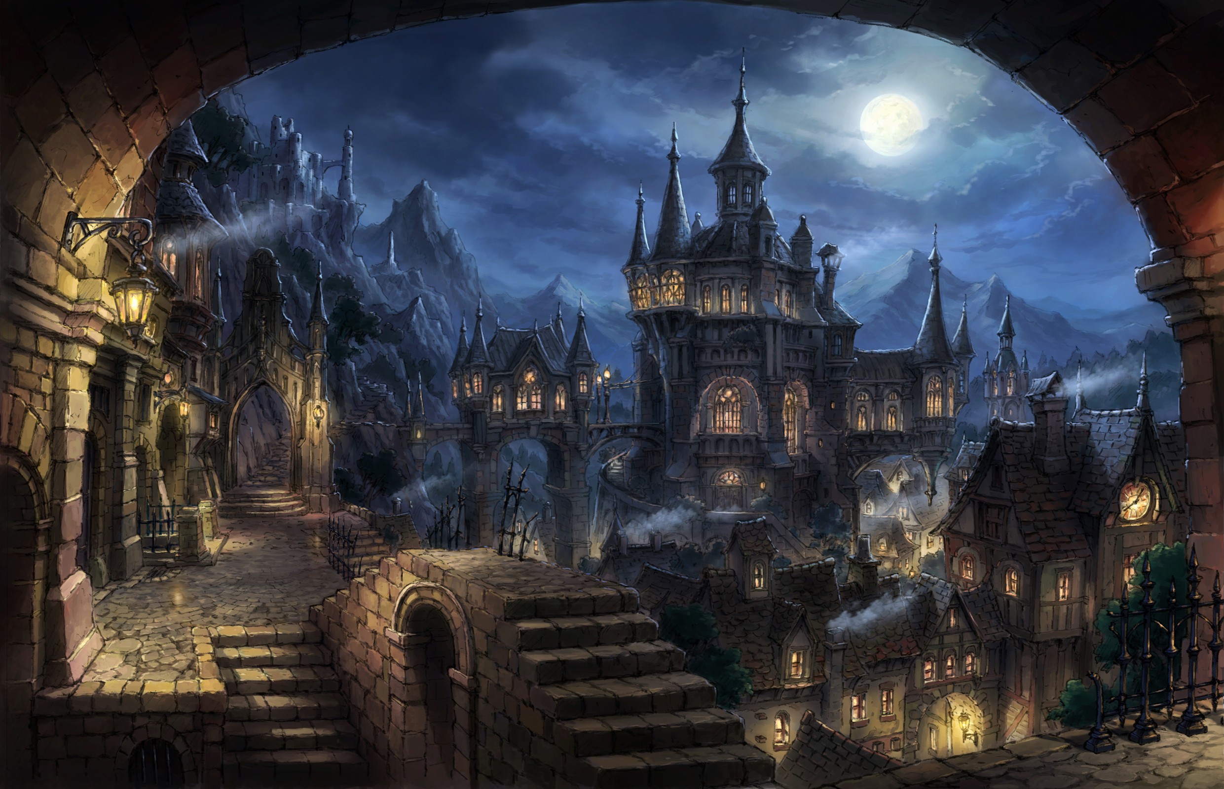 Wallpaper Cityscape - Dark Fantasy Art City , HD Wallpaper & Backgrounds