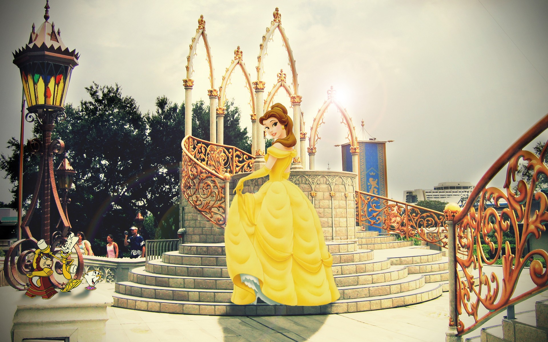Princess Belle With Castle , HD Wallpaper & Backgrounds