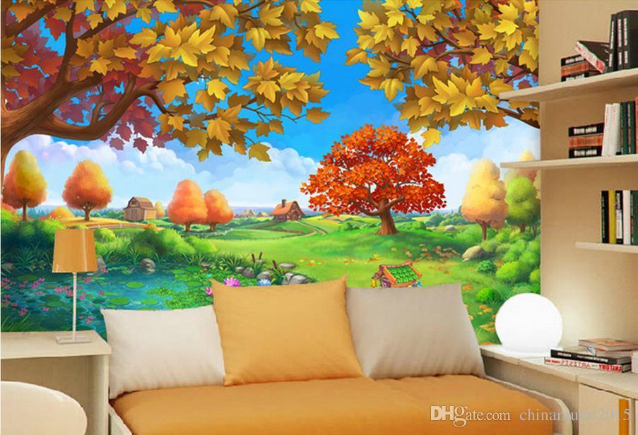 3d Wall Murals Wallpaper For Kids Room Forest Castle - Children Room Ideas , HD Wallpaper & Backgrounds