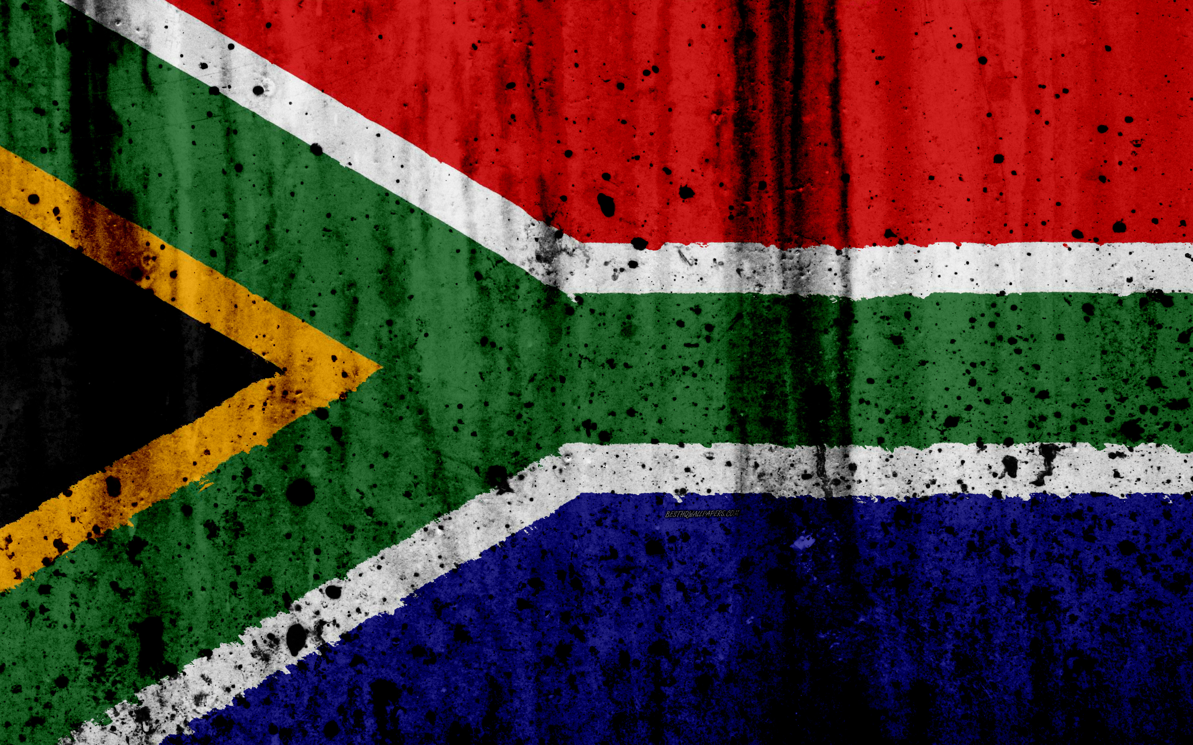 South African Flag, 4k, Grunge, Flag Of South Africa, - Africa Do Sul Bandeira , HD Wallpaper & Backgrounds