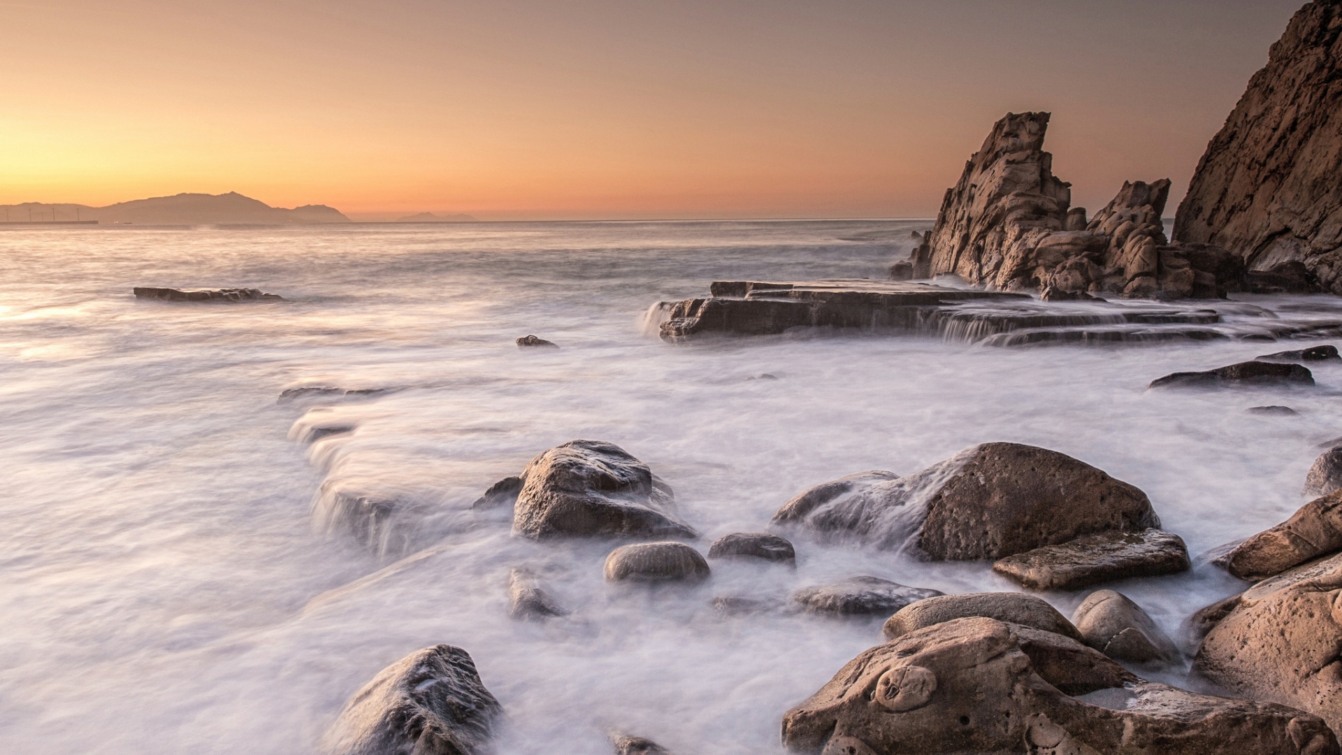 Full Hd Wallpaper Rock Ocean Cape Of Good Hope Republic - Cape Of Good Hope South Africa Sunset , HD Wallpaper & Backgrounds