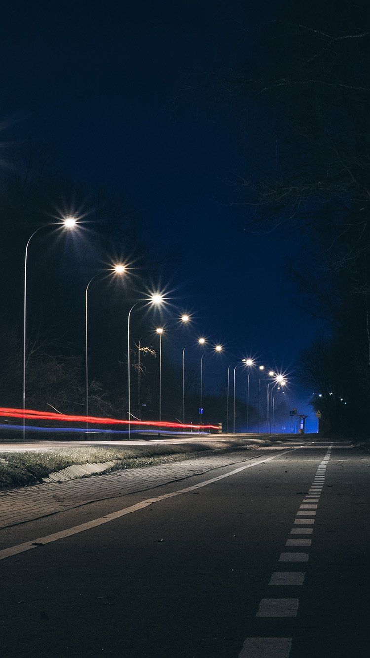 Street Lights Dark Night Car City Wallpaper Hd Iphone - Samsung S10 Wallpaper 4k , HD Wallpaper & Backgrounds