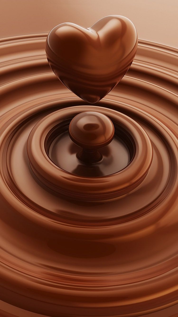 Delicious Chocolate Heart Wallpaper For Iphone 6 From - Chocolate Heart , HD Wallpaper & Backgrounds