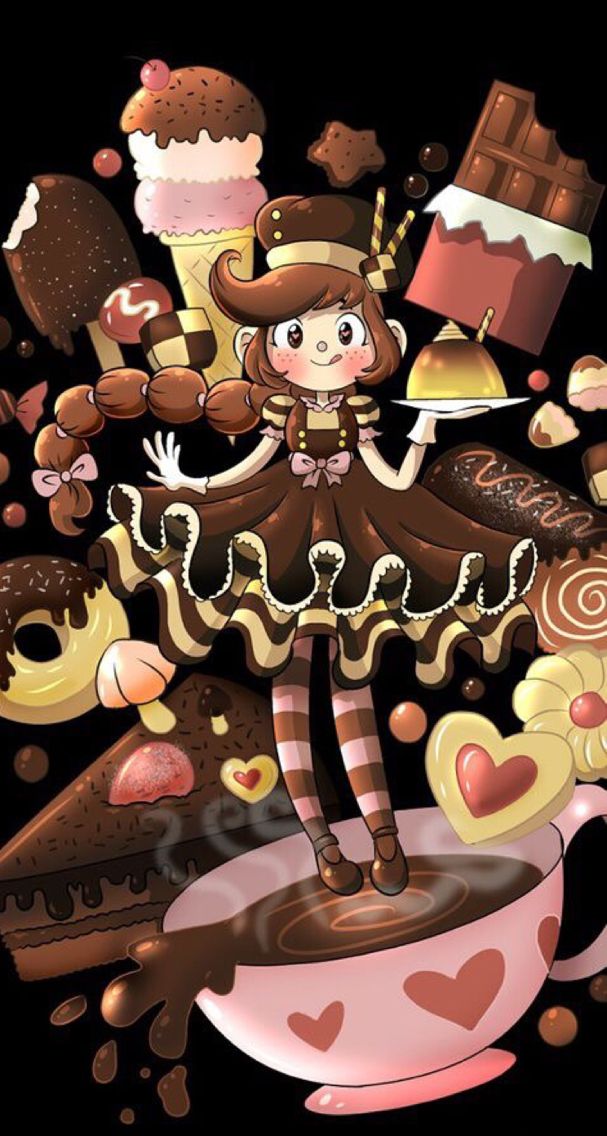 Cute Chocolate Iphone Wallpaper - Cartoon , HD Wallpaper & Backgrounds