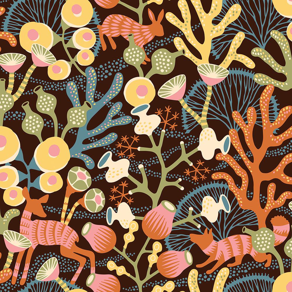 Korall Orange Meadow Wallpaper Wv1461 - Hanna Werning Tapetit , HD Wallpaper & Backgrounds