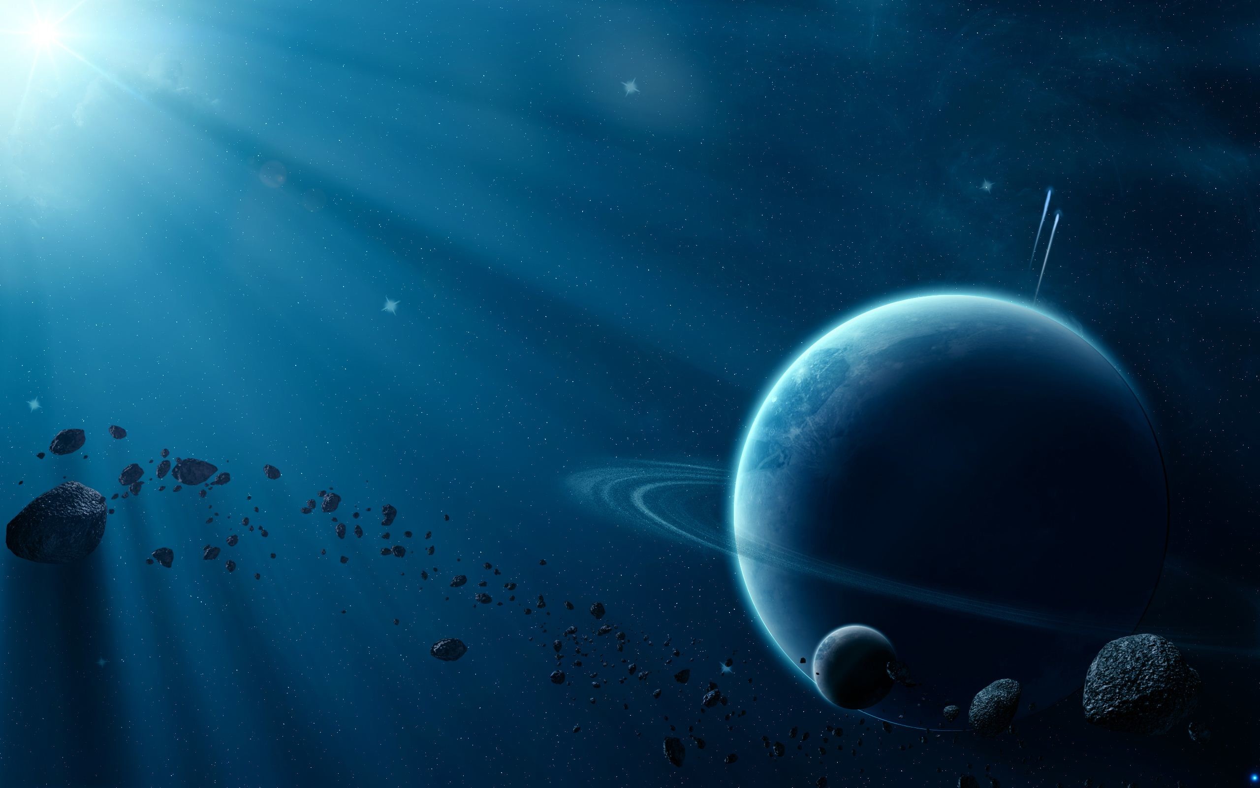 Available Downloads - Blue Planet With Ring , HD Wallpaper & Backgrounds