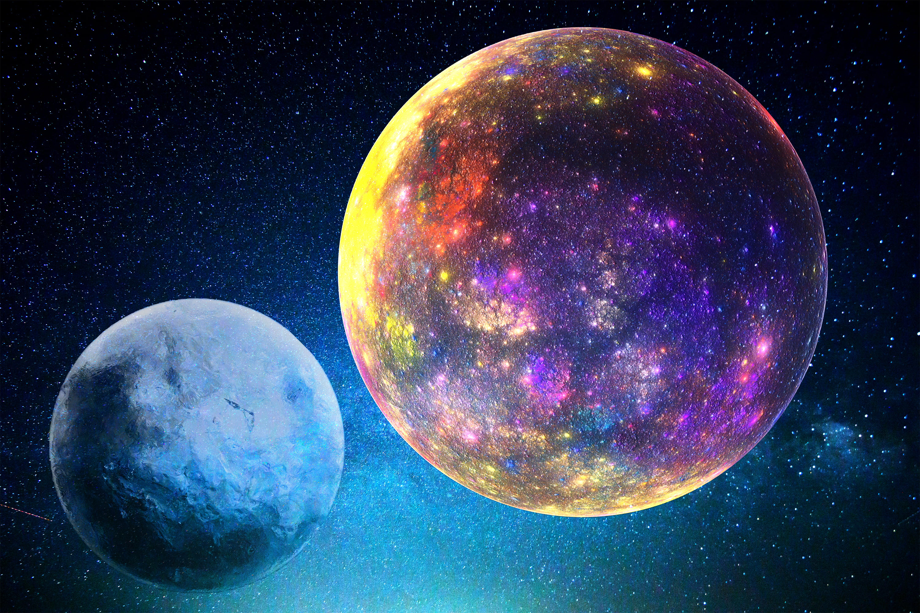 Two Purple And Blue Planets Wallpaper, Space, Stars, - Universe , HD Wallpaper & Backgrounds