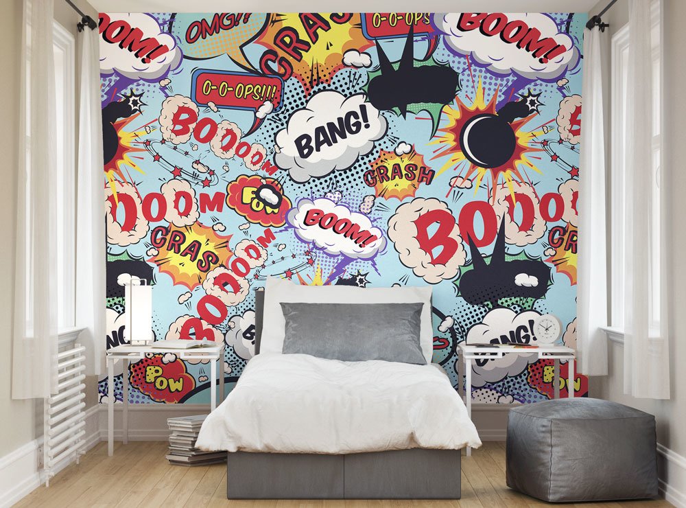 Comic Pop Art Wall Mural - Forest Feature Wallpaper Bedroom , HD Wallpaper & Backgrounds