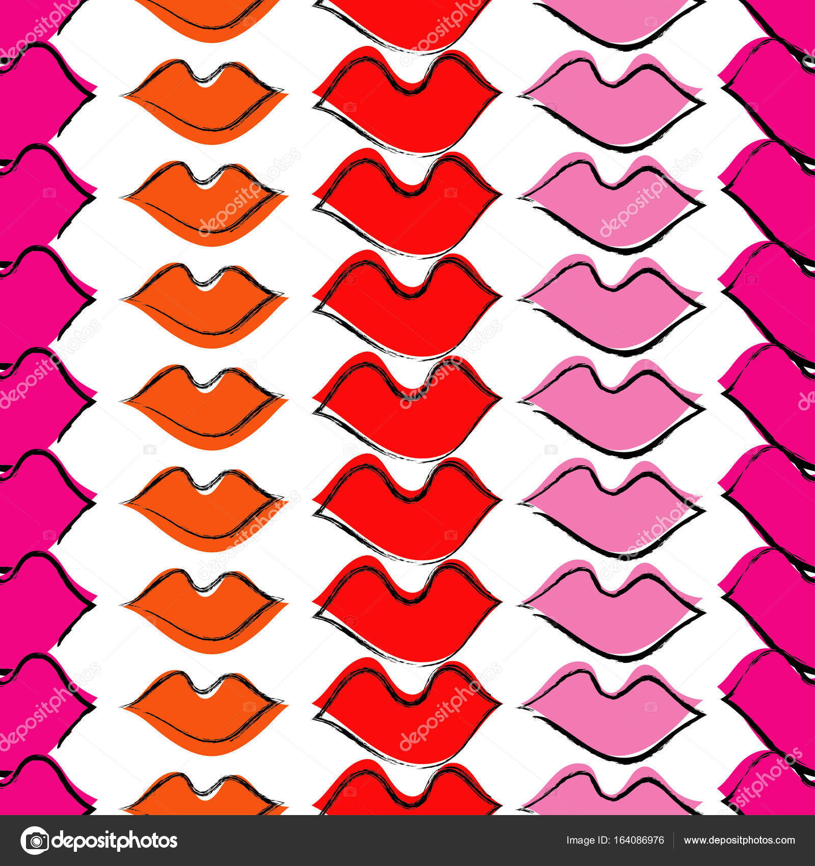 Seamless Pattern With Lips , HD Wallpaper & Backgrounds