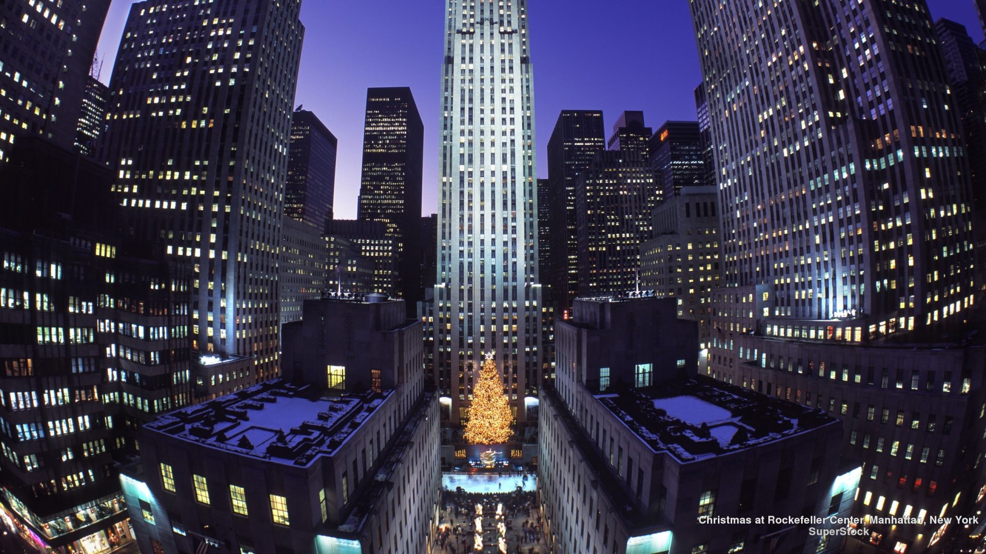 Christmas Rockefeller Center Winter Manhattan New York - Rockefeller Center Christmas Tree , HD Wallpaper & Backgrounds