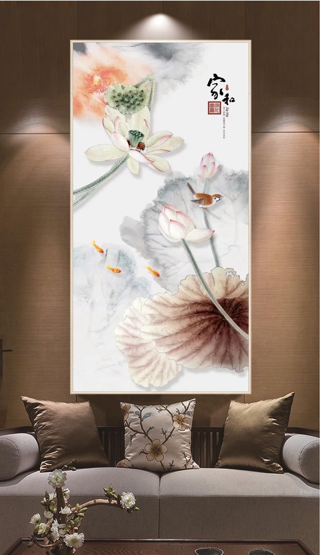 Custom Retail 3d Home And Beautiful Lotus Flower Interior