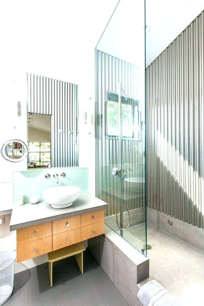 Corrugated Metal Bathroom Walls Corrugated Metal Bathroom - Bathroom Ideas Using Corrugated Metal , HD Wallpaper & Backgrounds