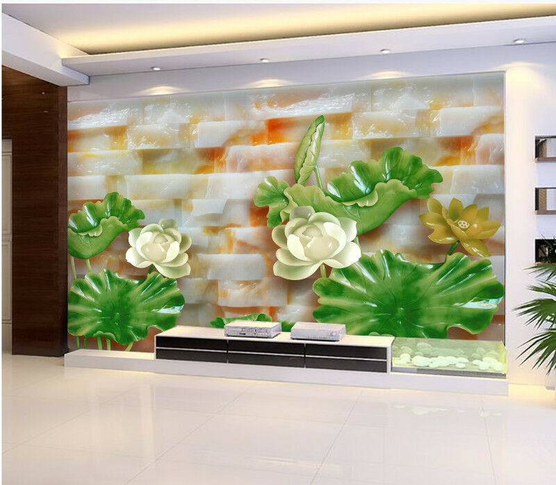 3d Lotus Leaf 949 Wallpaper Mural Paper Wall Print - Mural , HD Wallpaper & Backgrounds