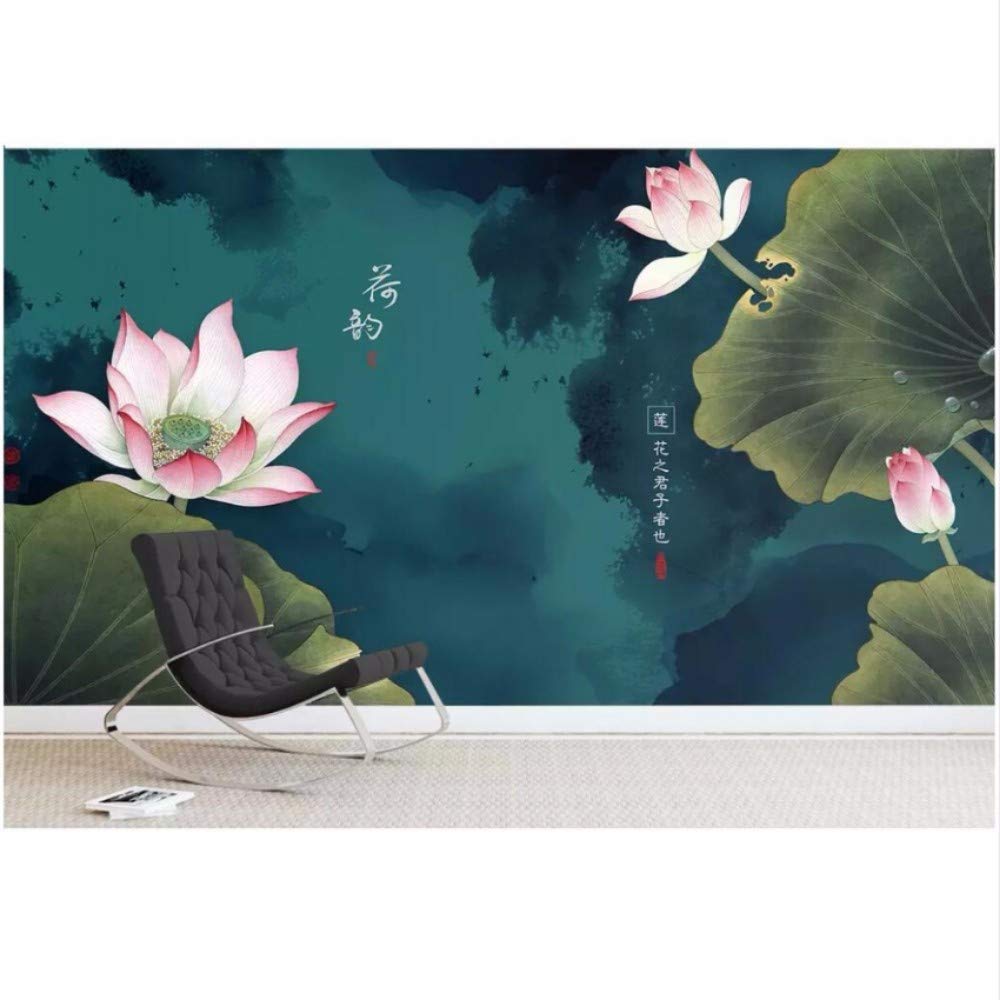 Pbldb 3d Wallpaper Custom Photo Chinese Ink Lotus Background - Latest 3d Wall China , HD Wallpaper & Backgrounds