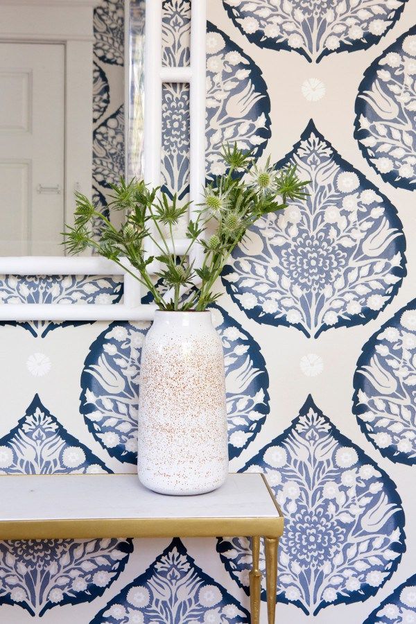 ihRTmom indigo print wallpaper galbraith and paul lotus wallpaper