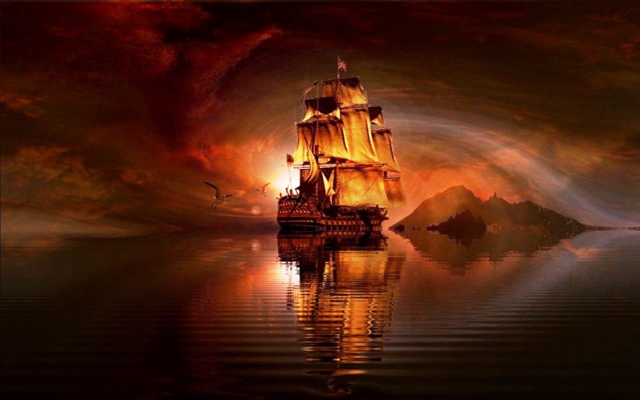 Pirate Ship Wallpaper - Desktop Backgrounds Pirate Ship , HD Wallpaper & Backgrounds