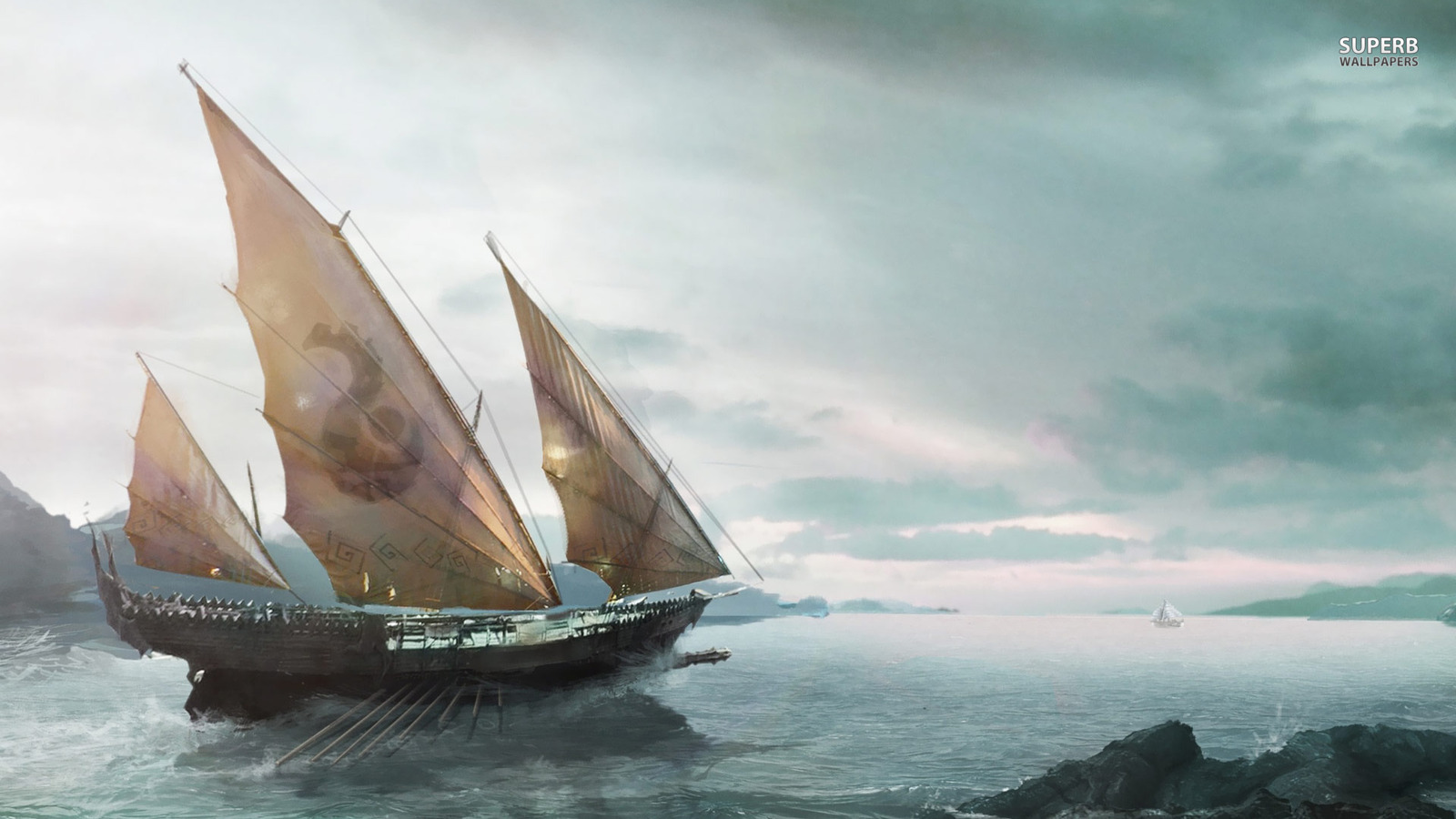 Pirates Wallpaper Possibly Containing A Sekunar, Schooner - North Ship By Philip Larkin , HD Wallpaper & Backgrounds