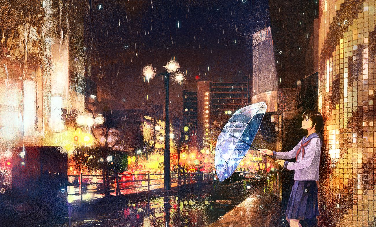 Art By Gemi Anime City, Art Boards, Wallpaper Backgrounds, - Anime Girl Wallpaper City , HD Wallpaper & Backgrounds