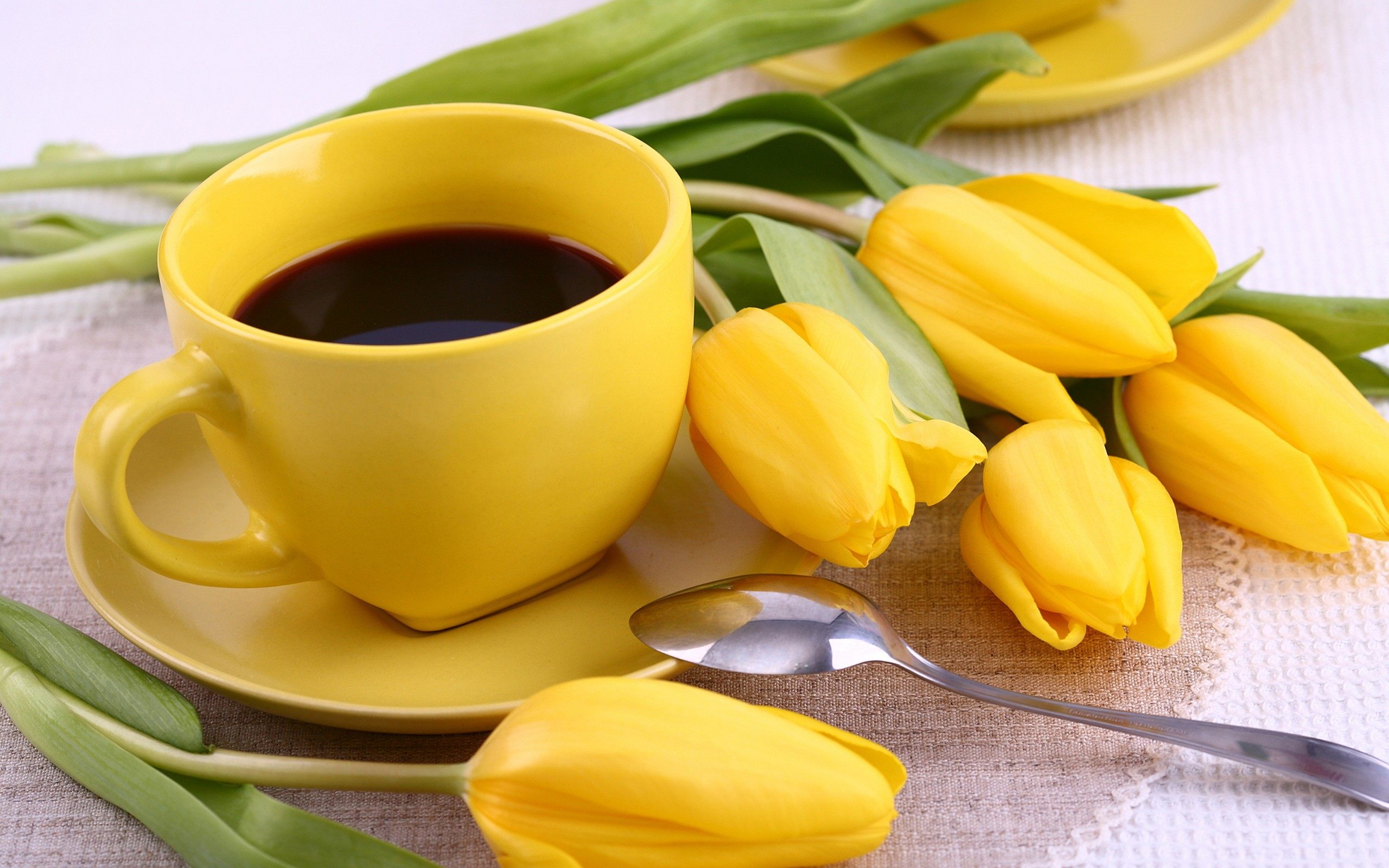 Good Morning With Coffee And Flowers , HD Wallpaper & Backgrounds