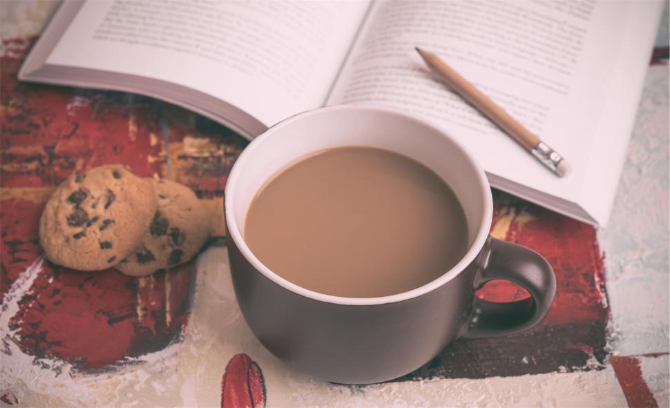 Coffee, Books, Cookies, Pencil Wallpaper - Coffee Books , HD Wallpaper & Backgrounds