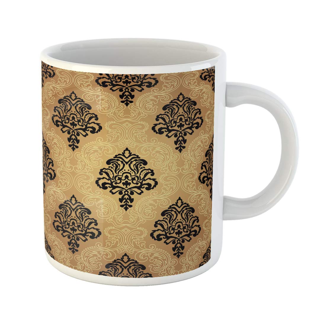 Semtomn Funny Coffee Mug Gold Seamless Pattern Background - Coffee Cup , HD Wallpaper & Backgrounds